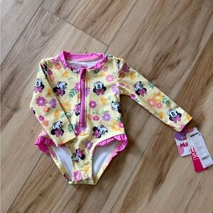 Disney Minnie Mouse Floral Long Sleeve Swimsuit Carters NWT